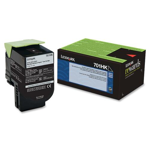 Lexmark Unison 701HK Toner Cartridge - Laser - High Yield - 4000 Pages - Black - 1 Each - Laser Toner Cartridges - LEX70C1HK0