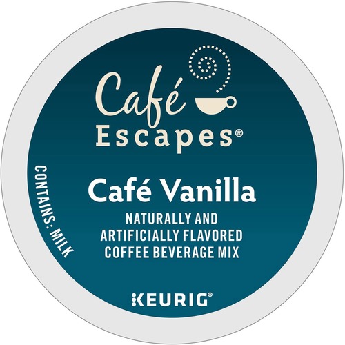 Café Escapes® K-Cup Cafe Vanilla Coffee - Compatible with Keurig Brewer - 24 / Box