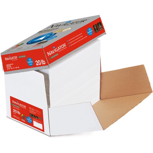 Navigator Platinum Superior Productivity Multipurpose Paper - Silky Touch - White - 99 Brightness - 93% Opacity - Letter - 8 1/2" x 11" - 20 lb Basis Weight - Smooth - 250 / Carton - Chlorine-free, Jam-free - White
