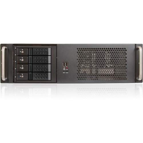 iStarUSA 3U Compact Rackmount Chassis compatible with PS2 Power Supply - Rack-mountable - Black - Steel - 3U - 7 x Bay - 0 - ATX, Micro ATX, Mini ITX Motherboard Supported - 4 x Fan(s) Supported - 3 x External 5.25" Bay - 4 x Internal 3.5" Bay - 4x Slot(s