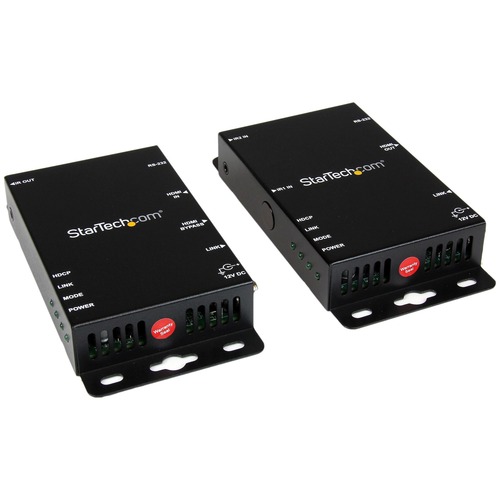StarTech.com HDMI over CAT5e/CAT6 HDBaseT Extender - RS232 - IR - Ultra HD 4K - 330 ft (100m) - Extend an HDMI video and audio over standard CAT5e cabling, with support for RS232 Serial and Infrared control - HDMI CAT5e Extender - HDMI to CAT5e - HDMI Ove