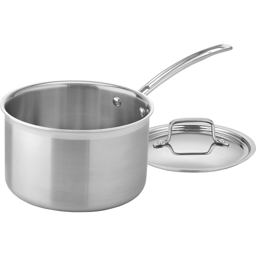 Cuisinart 4 Qt. Saucepan w/ Cover - Dishwasher Safe - 1 gal Saucepan - Aluminum, Stainless Steel Body