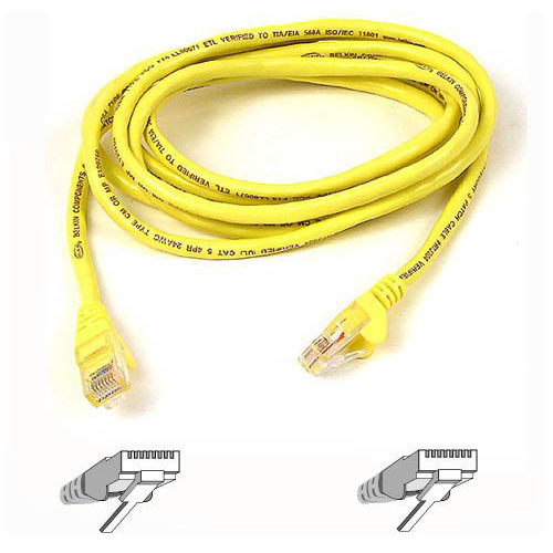 Belkin Cat6 UTP Patch Cable - RJ-45 Male - RJ-45 Male - 25ft - Yellow