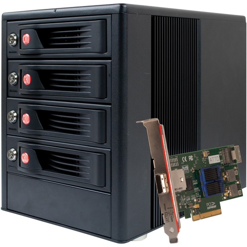 WiebeTech RTX RTX410-XJ Drive Enclosure - Mini-SAS Host Interface Tower - 4 x HDD Supported - 4 x Total Bay - 4 x 3.5" Bay