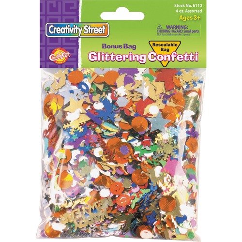 Creativity Street Glittering Confetti Bonus Bag - Project, Craft - 2 / Pack - Assorted