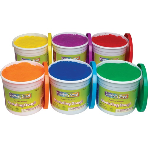 Creativity Street Modeling Dough - Modeling - Red, Blue, Yellow, Green, Orange, Purple - 6 / Carton