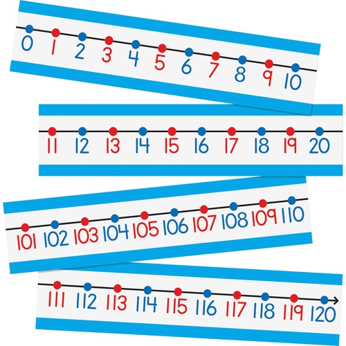 Carson Dellosa Education PreK- Grade 2 Number Line Bulletin Board Set - 4" Height x 6" Width - Red, Black, Blue - 1 / Set