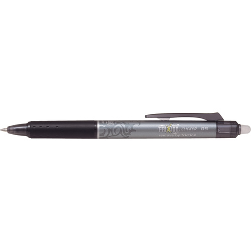 FriXion Clicker Erasable Gel Pen - Fine Pen Point - Refillable - Retractable - Erasable - Black Ink - Gel-based - 3 / Pack