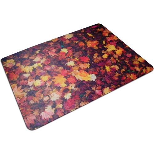 Colortex® Rectangular Floor Mat in "Autumn Leaves" Design - 36" x 48" - Hard Floor, Carpeted Floor, Tile Floor, Home, Office - 48" Length x 36" Width x 0.075" Depth x 0.075" Thickness - Rectangular - Polycarbonate - Multicolor - 1Each - TAA Compliant