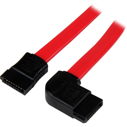 StarTech.com 18in SATA to Left Side Angle SATA Serial ATA Cable - Make a left side-angled connection to your SATA drive, for installation in narrow spaces - left angle sata cable - angled sata cable - 18" sata cable