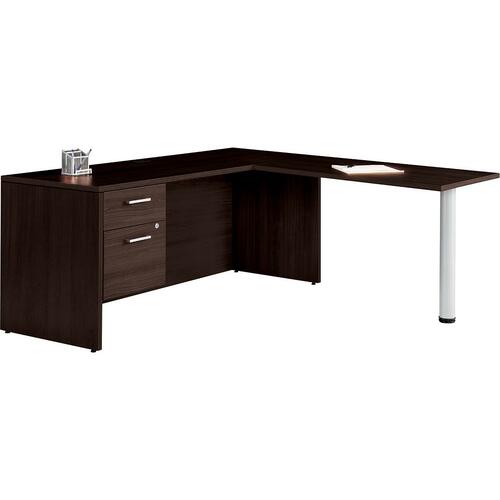 Ionic 'L' Shape Desk - 29" Height x 66" Width x 66" Depth - Dark Espresso