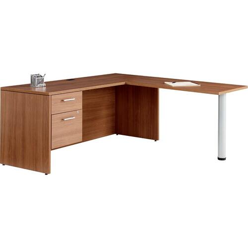Ionic 'L' Shape Desk - Laminated L-shaped Top - 29" Height x 66" Width x 66" Depth - Assembly Required - Winter Cherry - Contemporary - Laminate - GLBMLP113WCR