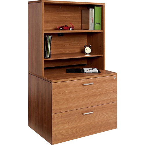 Ionic 36" Hutch - Open, 2 Shelves - 36" x 15" x 36" - 2 x Shelf(ves) - Winter Cherry - Laminate - Assembly Required