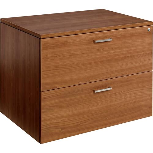 Ionic 2 Drawer Lateral File - 24" Deep - 36" x 24" x 29" - 2 x Drawer(s) for File - Lateral - Locking Drawer, Adjustable Glide, Anti-tip - Winter Cherry - Laminate