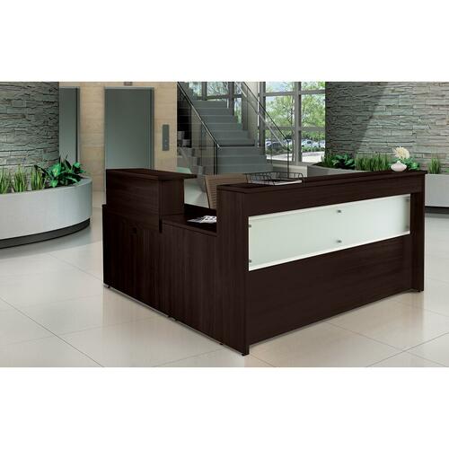 Ionic Reception Desk - Finish: Dark Espresso, Laminate