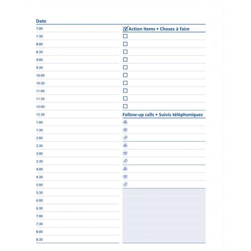 Blueline MiracleBind Undated Daily Planner Refill - Daily - 7 1/4" x 9 1/4" Sheet Size - Repositionable, Bilingual, Reinsertable - Organizer Refills - BLI36769