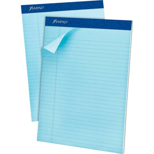Ampad Notepad - 50 Sheets - 20 lb Basis Weight - 210" x 297" - Micro Perforated, Heavyweight, Bond Paper