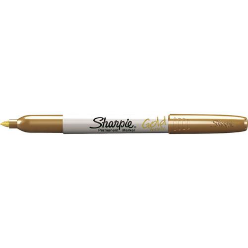 Sharpie Metallic Fine Point Permanent Marker - Fine Marker Point - Gold Alcohol Based Ink - 12 / Box