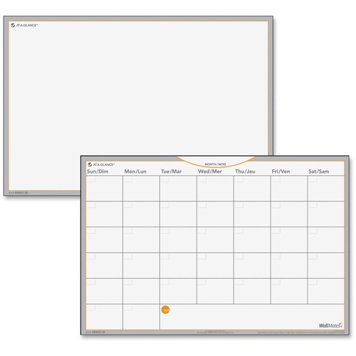 At-A-Glance WallMates Planner - Monthly - 18" x 12" Sheet Size - Erasable, Reminder Section, Notepad, Residue-free, Repositionable, Self-adhesive - 1 Each