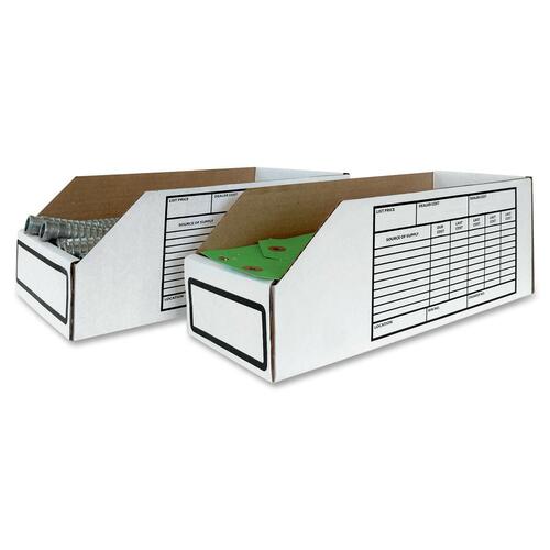 Crownhill Storage Bin - External Dimensions: 8" Width x 12" Depth x 4.5" Height - Fiberboard - White - For Spare Part - 1 Each - Shipping & Moving Boxes - CWH37475