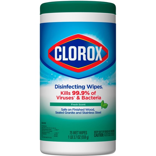 Clorox Commercial Solutions Disinfecting Wipe (Fresh Scent) - Wipe - Fresh Scent - 75 / Tub - 1 Each - Cleaning Wipes - CLO01609