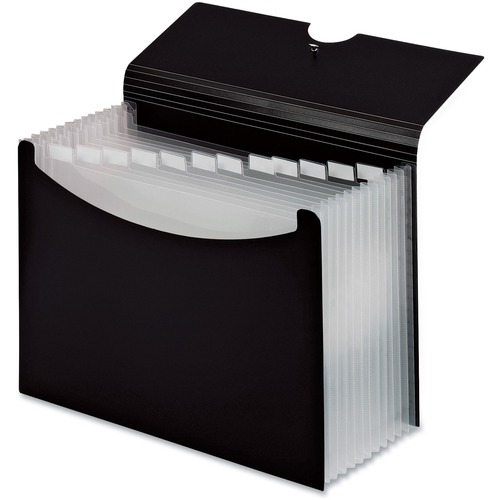 Pendaflex Letter File Pocket - 8 1/2" x 11" - 13 Pocket(s) - Poly - Black - 1 Each