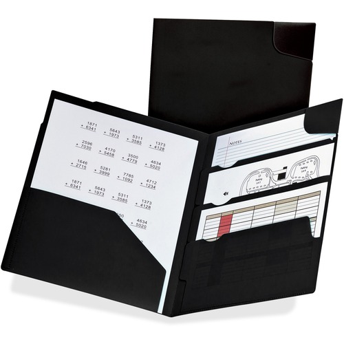 Pendaflex Letter Pocket Folder - 8 1/2" x 11" - 110 Sheet Capacity - 4 Pocket(s) - Poly - Black - 1 Each