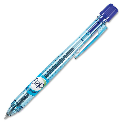 BeGreen B2P Recycled Retractable Ballpoint Pen - 0.7 mm Pen Point Size - Retractable - Blue Oil Based Ink - Translucent Barrel - 1 Each - Ballpoint Retractable Pens - PILBGBPB2PMBE