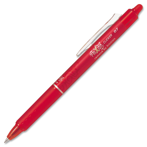 FriXion Retract Clicker Erasable Gel Ball Pen - 0.7 mm Pen Point Size - Cone Pen Point Style - Retractable - Red Gel-based Ink - Stainless Steel Tip - 1 Each