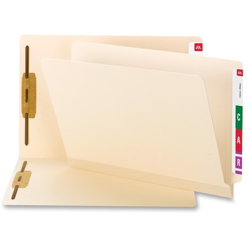 Smead TUFF Straight Tab Cut Letter Recycled End Tab File Folder - 8 1/2" x 11" - 3/4" Expansion - 2 x 2B Fastener(s) - 2" Fastener Capacity for Folder - Manila - Manila - 10% Recycled