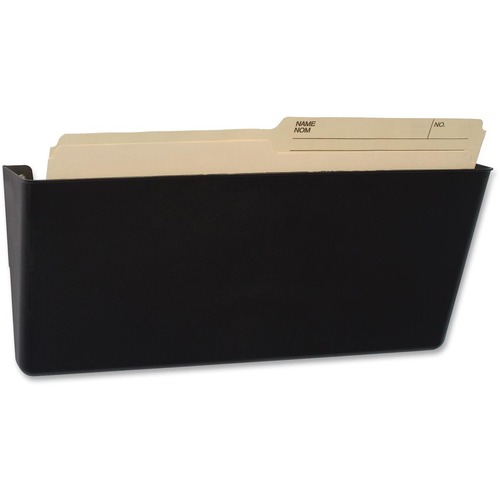 Storex Wall Pocket - 7" Height x 16.3" Width x 4" Depth - Heavy Duty, Magnetic - 100% Recycled - Black - 1 Each = STX70226U06C