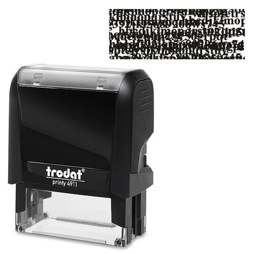 Trodat Climate Neutral Self-Ink I.D. Protect Stamp - Message Stamp - 1.88" (47.63 mm) Impression Width x 0.75" (19.05 mm) Impression Length - Black - 1 Each - DIY Stock Stamps - TRO97462