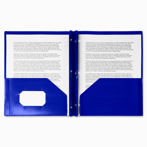 Winnable Letter Fastener Folder - 8 1/2" x 11 1/2" - 3 Fastener(s) - 2 Internal Pocket(s) - Poly - Dark Blue - 1 Each