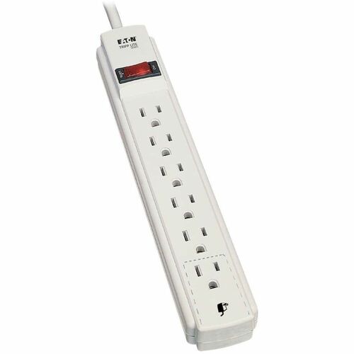 Tripp Lite by Eaton Power It! 6-Outlet Power Strip, 15 ft. (4.57 m) Cord - NEMA 5-15P - 6 x NEMA 5-15R - 15 ft Cord - 15 A Current - 120 V AC Voltage - 1875 W - Wall Mountable - White