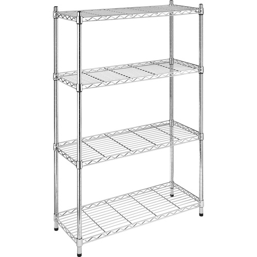 Whitmor 4-Tier Supreme Shelving - 4 Tier(s) - 54" Height x 36" Width x 14" DepthFloor - Durable, Sturdy, Adjustable - Chrome - Steel - 1
