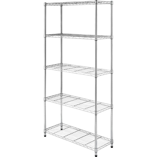 Whitmor 5-Tier Supreme Shelves - 5 Tier(s) - 72" Height x 36" Width x 14" DepthFloor - Durable, Sturdy, Adjustable - Chrome - Steel - 1