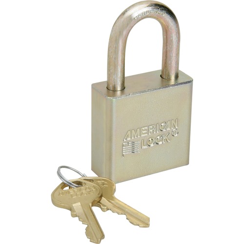 SKILCRAFT Solid Steel Case Padlock - Boron Steel - Steel Gray - 1 Each