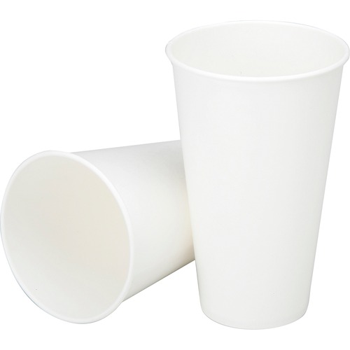 SKILCRAFT Paper cups without handles - 12 fl oz - Round - 1000 / Box - White - Paper - Hot Drink, Cold Drink
