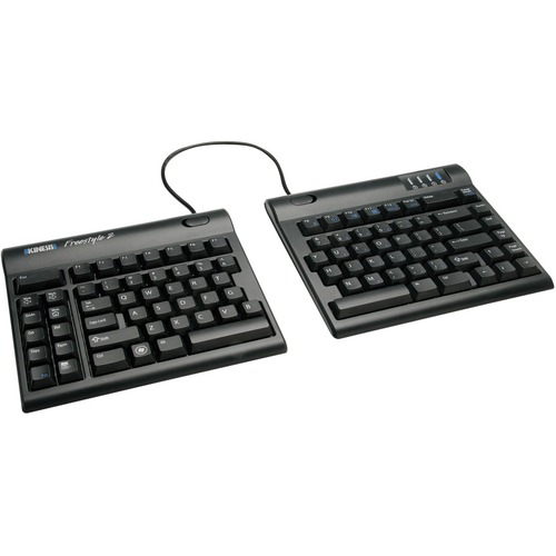 Kinesis Freestyle 2 Convertible Keyboard (KB800HMB) for Mac - Cable Connectivity - USB 2.0 Interface Home, End/Reject Call, Page Up, Page Down, Internet, Paste, Copy, Rewind, Play/Pause, Fast-forward, Mute Hot Key(s) - English, French - Computer - Mac - B