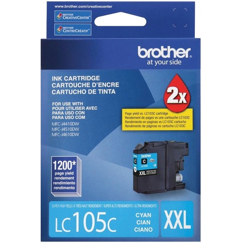 Brother Innobella LC105CS Original Ink Cartridge - Cyan - Inkjet - Super High Yield - 1200 Pages - 1 Each - Ink Cartridges & Printheads - BRTLC105CS