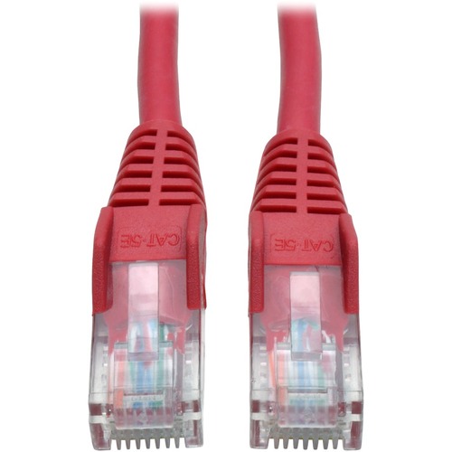 Tripp Lite Cat5e 350 MHz Snagless Molded (UTP) Ethernet Cable (RJ45 M/M) PoE Red 10 ft. (3.05 m) - 10 ft Category 5e Network Cable for Network Device - First End: 1 x RJ-45 Network - Male - Second End: 1 x RJ-45 Network - Male - Patch Cable - Red