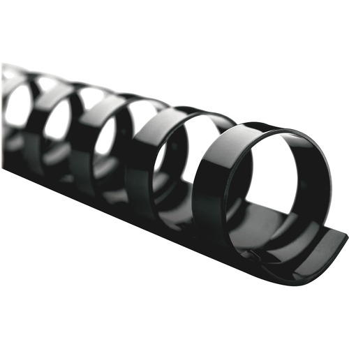 GBC CombBind Binding Spines - 0.25" Maximum Capacity - 25 x Sheet Capacity - For Letter 8 1/2" x 11" Sheet - 19 x Rings - Black - Plastic - 100 / Box