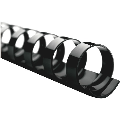 GBC CombBind Binding Spines - 0.75" Maximum Capacity - 160 x Sheet Capacity - For Letter 8 1/2" x 11" Sheet - 19 x Rings - Black - Plastic - 100 / Box