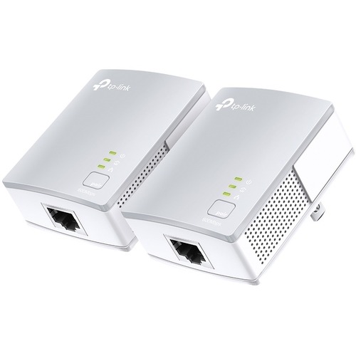 TP-Link AV600 Powerline Starter Kit - 1 x Network (RJ-45) - 600 Mbit/s Powerline - 984.3 ft Distance Supported - HomePlug AV - Fast Ethernet - Ethernet/Networking Cards & Adapters - TPLTLPA4010KIT