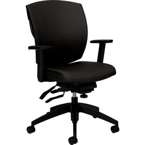 Global Ibex Medium Back Multi-Tilter Chair - Ebony Polyester Seat