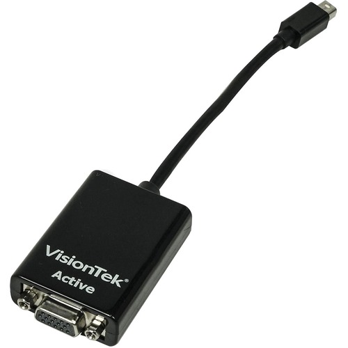 VisionTek Mini DisplayPort to VGA Active Adapter (M/F) - 7" Mini DisplayPort/VGA Video Cable for Video Device, Monitor, TV, Projector, Dock, Digital Signage Display - First End: 1 x Mini DisplayPort Digital Audio/Video - Male - Second End: 1 x 15-pin HD-1