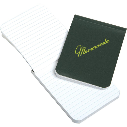 SKILCRAFT® Memorandum Book - 3 3/8" x 4 1/2" , Top Bound, Dark Green - 144 Sheet(s) - Sewn Bound - 3.78" x 4.50" Sheet Size - Green Cover - Recycled - 12 Pack