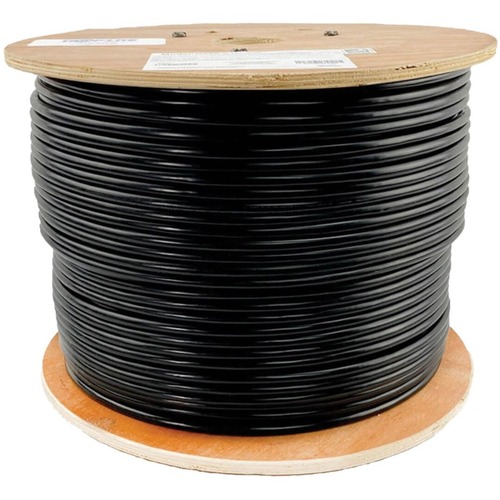 Tripp Lite 1000ft Cat5 / Cat5e Bulk Cable Solid CMR PVC 350MHz Black 1000' - Category 5e for Network Device - 1000 ft - Bare Wire - Bare Wire - Black