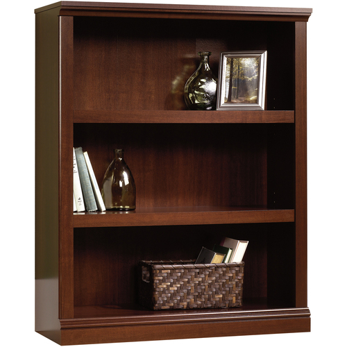 Sauder 3-Shelf Bookcase - 2 Divider(s) - 43.8" Height x 35.3" Width x 13.2" Depth - Adjustable Shelf