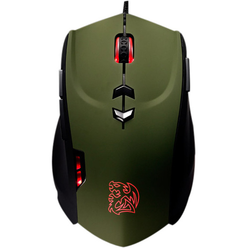 Tt eSPORTS THERON Battle Edition Gaming Mouse - Laser - Cable - Green - USB - 5600 dpi - Scroll Wheel - 8 Button(s)